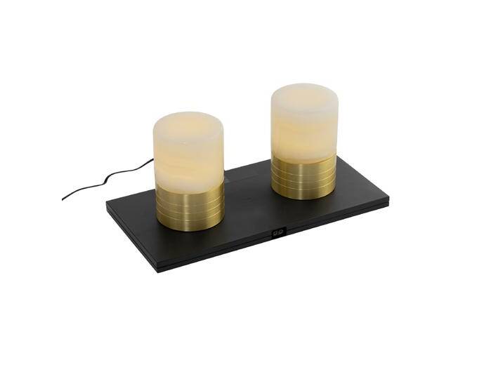 Set mit 2 wiederaufladbaren goldenen RGBW Tischleuchten - Alessia von Qazqa
