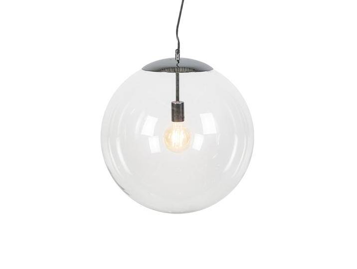 Skandinavische Hängelampe Chrom mit Klarglas - Ball 50 von Qazqa