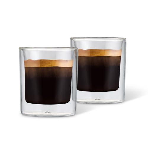 Tchibo Qbo 2er Espresso Gläser, hochwertiges Glas, mundgeblasen, gelasertes Qbo-Logo, heiß und kalt genießen von Tchibo