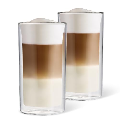 Tchibo Qbo 2er Latte Macchiato Gläser, hochwertiges Glas, mundgeblasen, gelasertes Qbo-Logo, heiß und kalt genießen von Tchibo