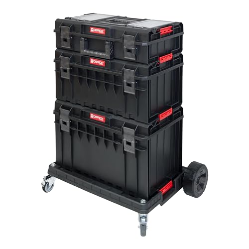 Qbrick System Z247494PG003 Werkzeugkoffer-Set System One Profi - 3 Koffer - 1 Transportwagen Werkzeugkiste Werkzeugkasten von QBRICK