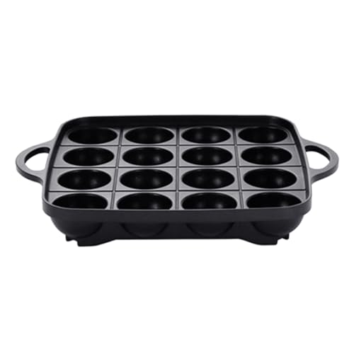16 Loch Aluminiumgrills Pfanne Tintenfische Ball Pfannkuchen Kochscheibe Non Stick Kochteller Fleischbällchen Pfanne Küchenkochgeschirr Dauerhafter Kochteller von Qcbuegof