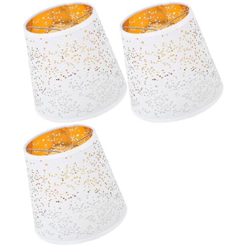 3 Packglocken Form Champagner Gold Organza Lampenschatten Stoff Textur Lampenschatten Set Für Kronleuchter Kronleuchterabdeckungen Geeignet von Qcbuegof