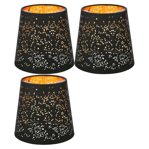 3 Packglocken Form Champagner Gold Organza Lampenschatten Stoff Textur Lampenschatten Set Für Kronleuchter Kronleuchterabdeckungen Geeignet von Qcbuegof