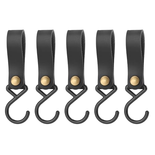 5 Stück multifunktionale PU-Leder-Haken, S-förmige Camping-Haken zum Aufhängen in S-Form, Aufbewahrungs-Organizer für zu Hause 5 Stück multifunktionale PU-Leder-Haken, S-förmige Camping-Haken zum Aufhängen in S-Form, Aufbewahrungs-Organizer für zu Hause von Qcbuegof