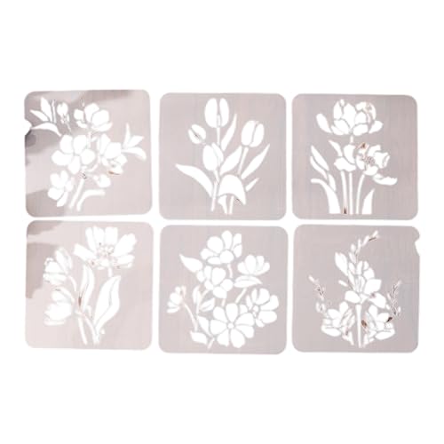 6 PCs Blumenschablonen Zum Malen Von Hohlauslösungen Blumen Wiederverwendbares Sammelalbum Journal Kunst Zeichnungsvorlagen Retro Blumenvorlage Zeichnen Hohl Aus Der von Qcbuegof