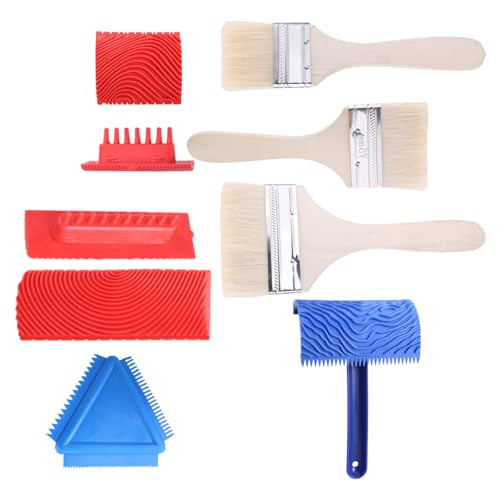 9pcs Gummiholzkörner Malwerkzeug Textur Muster Walze Mit Gummi Textur Werkzeug Kunstholzfarbe Für Wandholzkörnerwerkzeug 9pcs Gummiholzkörner Malwerkzeug Textur Muster Walze Mit Gummi Textur Werkzeug Kunstholzfarbe Für Wandholzkörnerwerkzeug von Qcbuegof