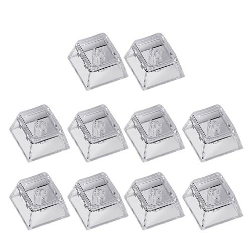 Durchscheinende Tastenkappen, originelles Design, passt nahtlos auf mechanische Tastaturen, glatte Oberflächen, 10 Stück, 1U, hohe Transparenz, PC-Tastenkappen von Qcbuegof