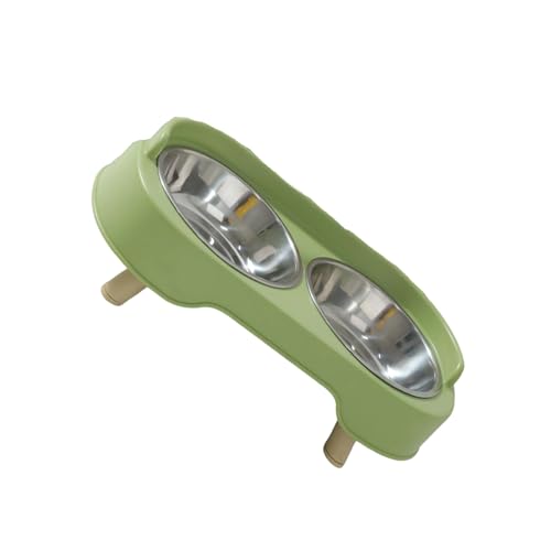 Qcbuegof Edelstahl Haustier Futter Wasser Schüssel Set Sofa Mit Basiskatzen Haus. Nutzung Großer Kapazität Doppelte Tiernahrung Und Wasser von Qcbuegof