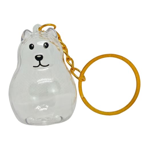 Gedenkschlüsselanhänger für Tierhaare transparent für Hundeliebhaber Furs Collector Box Schmuck Verehrte Geliebte Pet Bag Charm Pet Memorial Hair Holder Charm von Qcbuegof