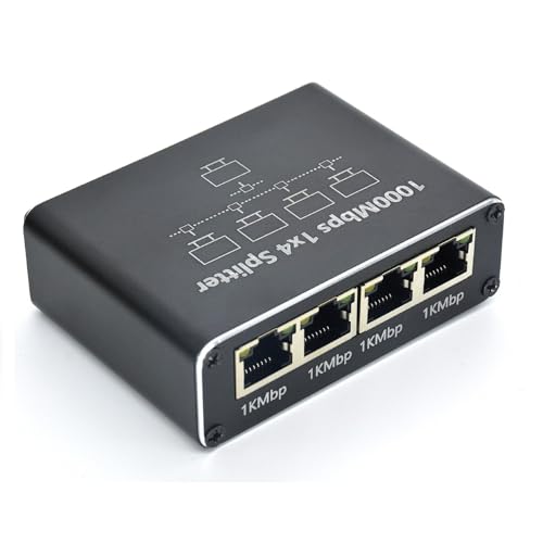 Gigabit-Netzwerk-Splitter-Hubs, schnelle Geschwindigkeit, 1000 Mbps, Datenübertragungs-Splitter für Computer und Spielekonsolen, 2 x 3 x 4 Ports von Qcbuegof