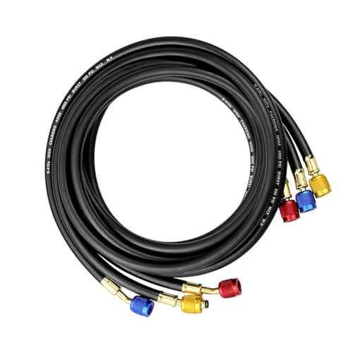 HLK Verteilerschlauch HLK Ladeschläuche Mit Ventilen Und 4 Messingadaptern Für R134A R410A R22 Systeme Klimaanlage Wartung von Qcbuegof