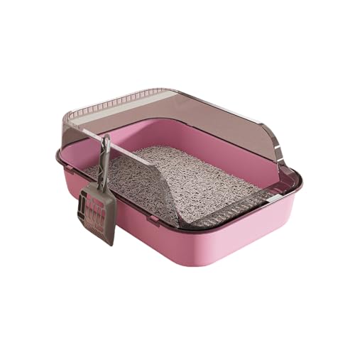 Halb geschlossene Katzentoilette an den hohen Seiten verdickter Spritzschutz Geruchskontrolle leicht zu reinigen großes Haustierbad große geschlossene Katzentoilette von Qcbuegof