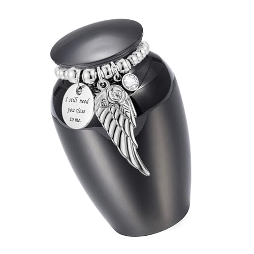 Haustier-Urne aus Aluminiumlegierung mit Flügelperlendesign, sicherer Verschluss, auslaufsicher, auslaufsicher, Haustier-Aschehalter, Erinnerungsstücke, Dekoration für Haustier-Urne aus Aluminiumlegierung mit Flügelperlendesign, sicherer Verschluss, auslaufsicher, auslaufsicher, Haustier-Aschehalter, Erinnerungsstücke, Dekoration für von Qcbuegof