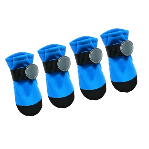 Hundeschuhe für Haustiere, reflektierend, wasserabweisend, rutschfeste Gummisohlen, Pfotenschutz für kleine Rassen, Outdoor-Ausrüstung, atmungsaktive Hundeschuhe für regnerisches Wetter, 4 Stück von Qcbuegof