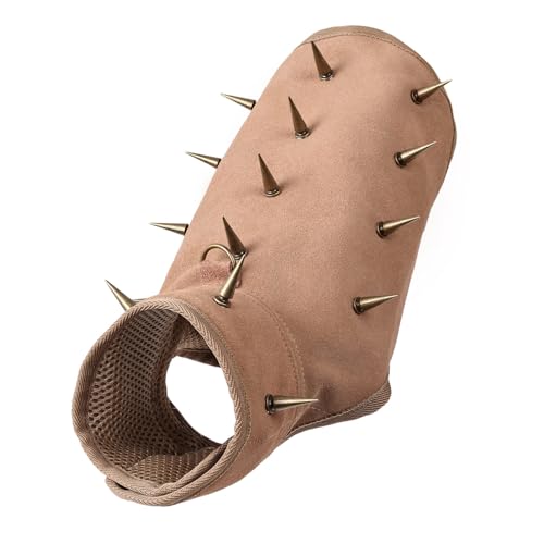 Hundeschutz vor Tränen Weste Metallnieten Lederpolster Einfach zu tragen Outdoor Outdoor Haustier Weste zerrissenes Leder von Qcbuegof