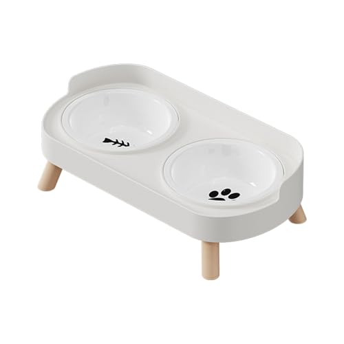 Keramik-Futterspender mit Doppelnapf, leicht zu reinigen, erhöhtes Design, für Hunde und Katzen, Futtergeschirr für Katzen Keramik-Futterspender mit Doppelnapf, leicht zu reinigen, erhöhtes Design, für Hunde und Katzen, Futtergeschirr für Katzen von Qcbuegof