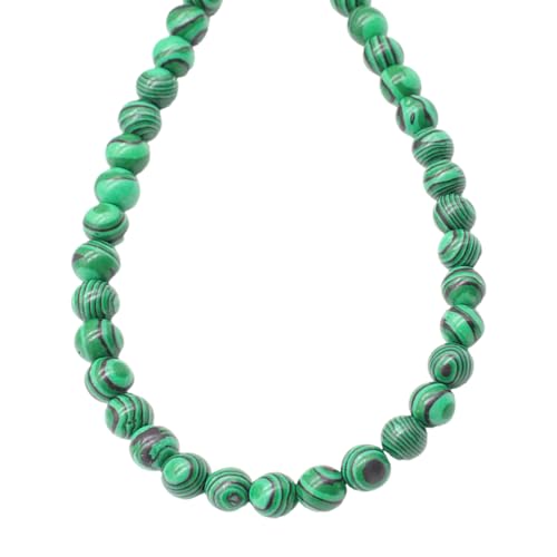 Malachit-Steinperlen, Seilkette, handgefertigter Schmuck, natürlich, rund, Abstandshalter, Bastelzubehör, stabiles Design, Bastelbedarf, Malachit, rund von Qcbuegof