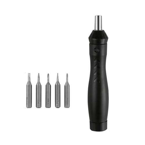 Platzsparender Ratschen-Schraubendreher mit 5 Bits, komfortabler, rutschfester Griff, Werkzeug-Set für Bastelprojekte, Mehrfach-Bit-Ratschen-Schraubendreher, ergonomischer Griff von Qcbuegof