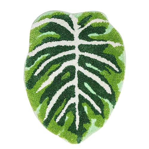 Qcbuegof Bodenmatte Bademat Blattmuster Neujahr Weihnachtsteppich Für Wohnzimmer Und Schlafzimmer Polyester Faser Teppich Anti Schleudermatte von Qcbuegof