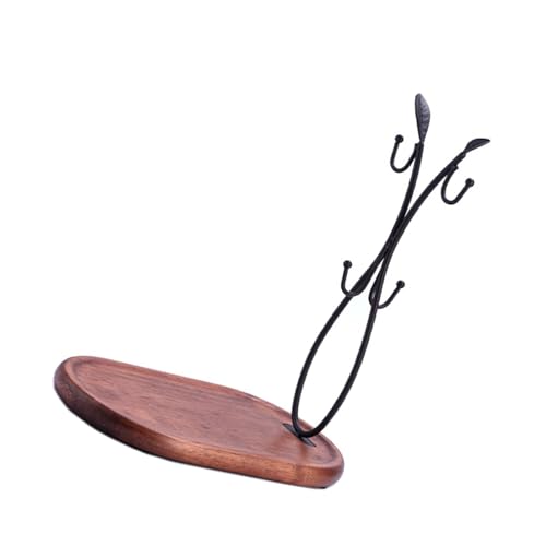 Qcbuegof Dekorative Arbeitsplatte Kaffeetasse Effektiver Kaffeetasse Rack Mit 4 Haken Handy Metal Cup Organisatoren Für Theke Braune Becher Baum von Qcbuegof