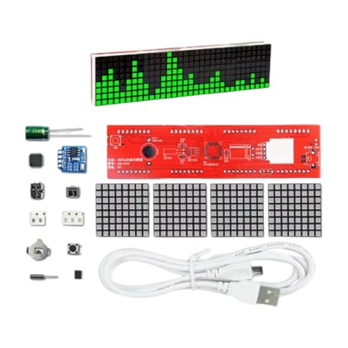 Qcbuegof Geräuschreaktives LED-Uhr-Set mit Musikspektrumanzeige und Lötübungen für Enthusiasten, elektronisches Lötset von Qcbuegof