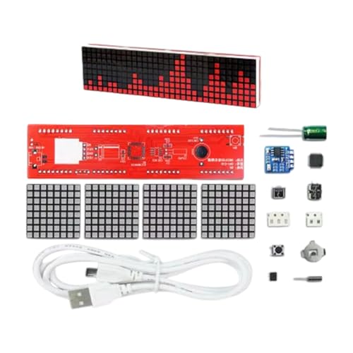 Qcbuegof Geräuschreaktives LED-Uhr-Set mit Musikspektrumanzeige und Lötübungen für Enthusiasten, elektronisches Lötset von Qcbuegof