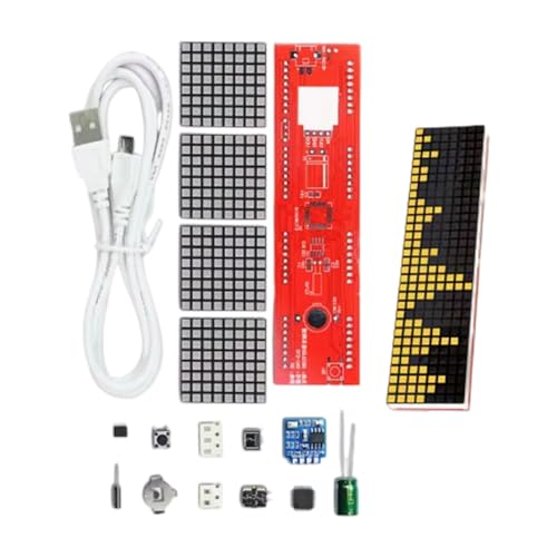 Qcbuegof Geräuschreaktives LED-Uhr-Set mit Musikspektrumanzeige und Lötübungen für Enthusiasten, elektronisches Lötset Qcbuegof Geräuschreaktives LED-Uhr-Set mit Musikspektrumanzeige und Lötübungen für Enthusiasten, elektronisches Lötset von Qcbuegof
