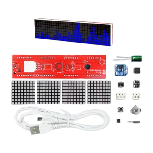 Qcbuegof Geräuschreaktives LED-Uhr-Set mit Musikspektrumanzeige und Lötübungen für Enthusiasten, elektronisches Lötset Qcbuegof Geräuschreaktives LED-Uhr-Set mit Musikspektrumanzeige und Lötübungen für Enthusiasten, elektronisches Lötset von Qcbuegof