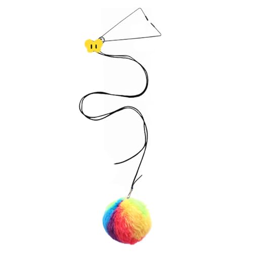 Qcbuegof Hüpfender bunter Plüschball, Katzenspielzeug, dehnbar, hängendes Design, Teaserschnur fördert Bewegung und geistige Verlobung, Plüsch-Katzenspielzeug Qcbuegof Hüpfender bunter Plüschball, Katzenspielzeug, dehnbar, hängendes Design, Teaserschnur fördert Bewegung und geistige Verlobung, Plüsch-Katzenspielzeug von Qcbuegof