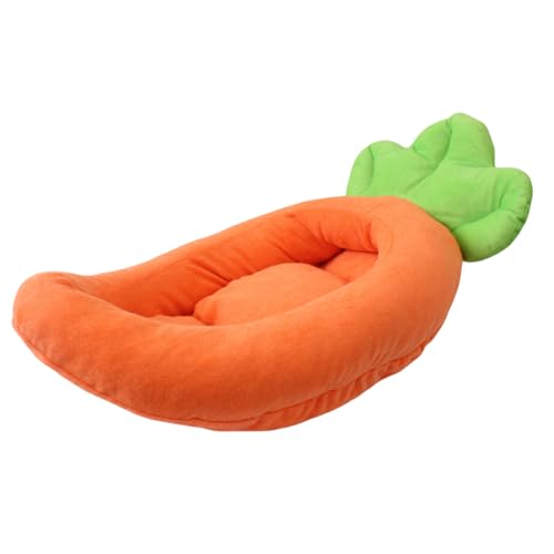 Qcbuegof Hundebett Stilvolles Karottennest Für Kleine Welpen Kätzchen Cartoonkorb Haustierbett Abnehmbares Kissen Für Haushalt Karotten Haustier Bett von Qcbuegof