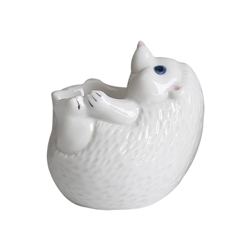 Qcbuegof Kinder-Frühstückseier-Tasse aus Keramik, Igel-Statue, Tierform, sicher, spülmaschinenfest, Küchenutensilien-Eierhalter mit Cartoon-Design von Qcbuegof