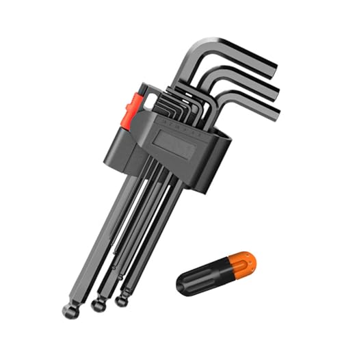 Qcbuegof L-Typ-Legierungsschlüssel-Set mit Griff für verschiedene Schrauben 1,5/2/2,/3/4//6/8/10 mm, Flachkopf/Kugelkopf, verlängerter legierter Stahl Qcbuegof L-Typ-Legierungsschlüssel-Set mit Griff für verschiedene Schrauben 1,5/2/2,/3/4//6/8/10 mm, Flachkopf/Kugelkopf, verlängerter legierter Stahl von Qcbuegof