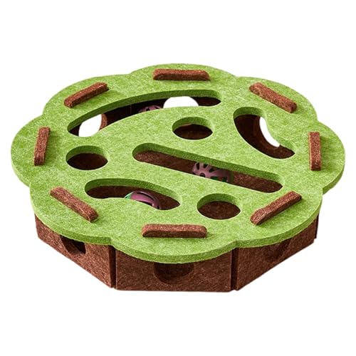 Qcbuegof Multi Use Katzen Aktivitäts Puzzle Box Spielzeug Mit Abnehmbarem Glocken Ball Verbessert Intelligenz Und Flexibilität Jagd Katzenkratzen von Qcbuegof