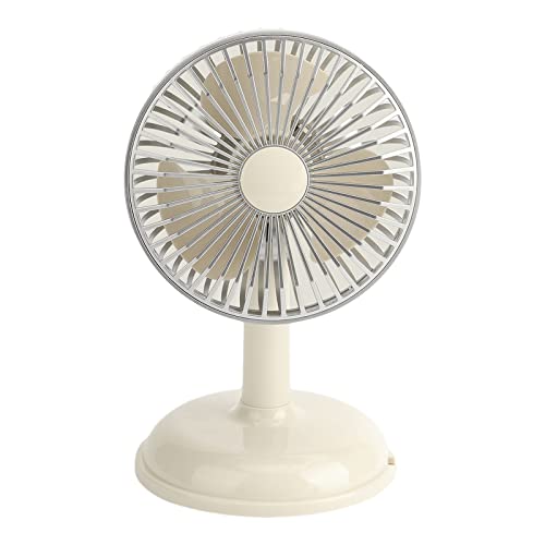 Qcbuegof Tragbarer Retro-Ventilator, ohne Batterie, USB, 2 Geschwindigkeiten, kabelbetriebener Schreibtischventilator von Qcbuegof