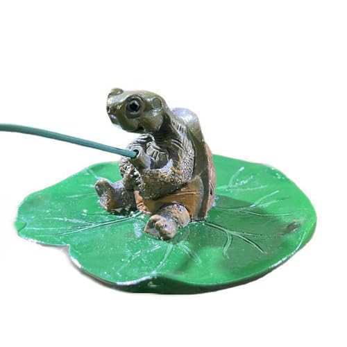 Qcbuegof Von der Natur inspirierte Schildkröten-Figur mit Blatt-Harz-Dekoration für Teich oder Heimdekoration von Qcbuegof