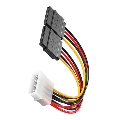 Stromkabel 15 Pin Stecker auf Buchse Verlängerungskabel 4 Pin auf 15 Pin 1 in 2 Stromkabel für Festplatten von Qcbuegof