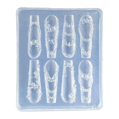 Wiederverwendbare Silikonnagelformen mit floralen Schleifendesigns für Kunstdekorationen und Bastelzubehör Silikonformen für Schmuck von Qcbuegof