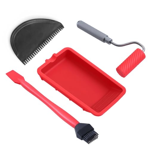 Wiederverwendbare Silikonrolle mit Tablett für große Flächen, Handwerksprojekte, Anwendung auch selbstklebend, Aluminiumgriff, effizientes Klebstoffverteilungswerkzeug Wiederverwendbare Silikonrolle mit Tablett für große Flächen, Handwerksprojekte, Anwendung auch selbstklebend, Aluminiumgriff, effizientes Klebstoffverteilungswerkzeug von Qcbuegof