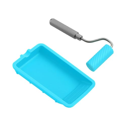 Wiederverwendbare Silikonrolle mit Tablett für große Flächen, Handwerksprojekte, Anwendung auch selbstklebend, Aluminiumgriff, effizientes Klebstoffverteilungswerkzeug von Qcbuegof