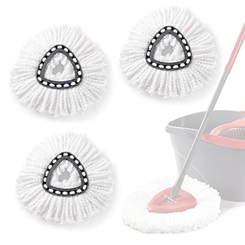 Qcdou Moppköpfe Kompatibel mit Vileda Turbo 2in1 EasyWring&Clean Wischmopp Ersatzköpfe, Soft Mikrofaser Moppköpfe mit Kraftfasern, für empfindliche Böden, Maschinenwaschbar, 3er Pack(Weiß) von Qcdou