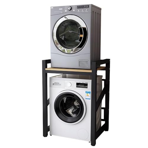 Qcesorib Metall Waschmaschinenregal, Überbau Regal für Waschmaschine, Regal über Waschmaschine, Platzsparend, für Bäder Küchen Balkone Waschküchen, 3 Höhenverstellbar von Qcesorib