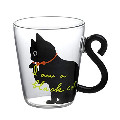 Glasbecher 250ml Milchbecher Nette Katze 3D Transparentes Wasserglas mit Griff Tasse Hitzebeständige Mikrowelle Tasse Teegläser katzenmotiv Trinkgläser für Erwachsene Katzenliebhaberin von Qchomee