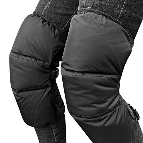 Knieschoner Winddicht Beinwärmer Winter Warm Kniewärmer Nylon Wasserdicht Knieschützer Einstellbar Rutschfest Kniebandage Verdicken Knieunterstützung Unisex Knieorthese für Outdoor Sport Motorrad von Qchomee