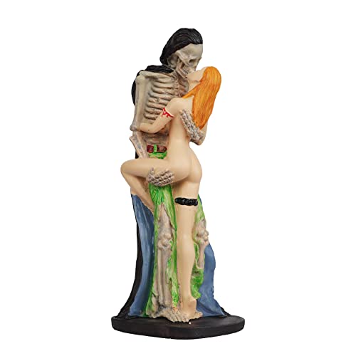 Skulptur Couple Liebespaar Halloween-Requisiten Schädelknochen Haus Dekoration Nackt Frau Skulptur Erotisch Liebespaar Akt Sammlerfigur Erotik Skulptur Akt Figur Mann und Frau Schädel Deko von Qchomee