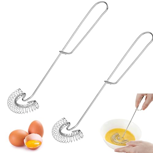 2 Stück Spiralbesen Edelstahl Schneebesen, Küchenhelfer zum Mischen von Zutaten, Rühren und Schlagen, Ideal für Backen und Kochen, Langlebig und Spülmaschinenfest 2 Stück Spiralbesen Edelstahl Schneebesen, Küchenhelfer zum Mischen von Zutaten, Rühren und Schlagen, Ideal für Backen und Kochen, Langlebig und Spülmaschinenfest von QckZee