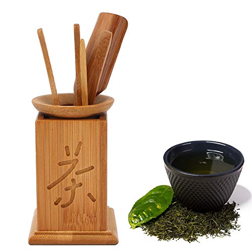 6-teiliges Bambus-Teezeremonie-Set mit Teelöffel, Teeklammer, Teenadel und Teeleck, für Chinesischen Gong-Fu-Tee von Qcwwy