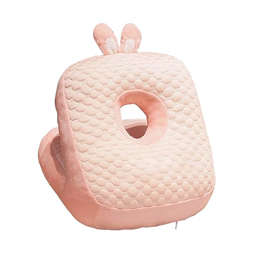 Bequemes, Atmungsaktives Nickerchen-Gesichtskissen für Büro, Zuhause, Bibliothek, Tisch, Schlafkissen (Rosa Hase) von Qcwwy