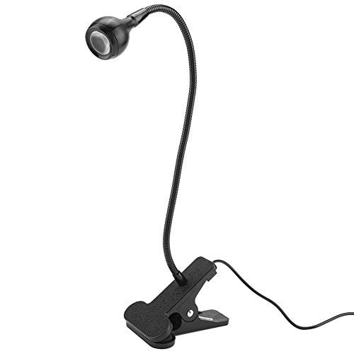 Clip-On-Leseleuchten, LED-USB-Schreibtischlampe, Aluminiummaterial, Augenschutz, Buchklemme, 360 °, Flexible Schwanenhals-Klemmlampe für den Schreibtisch (Weißes Licht) von Qcwwy