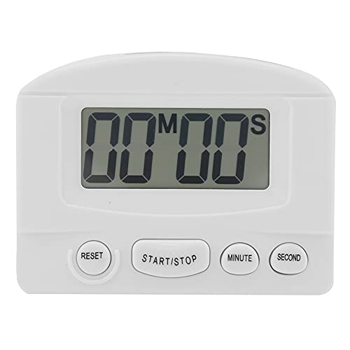 Countdown-Timer, Großes LCD-Display, Küchentimer, Digitaluhr, Timer für die Küche, Tragbare Digitaluhr mit Halterung und Magnet (Timer XL-331 Weiß) von Qcwwy